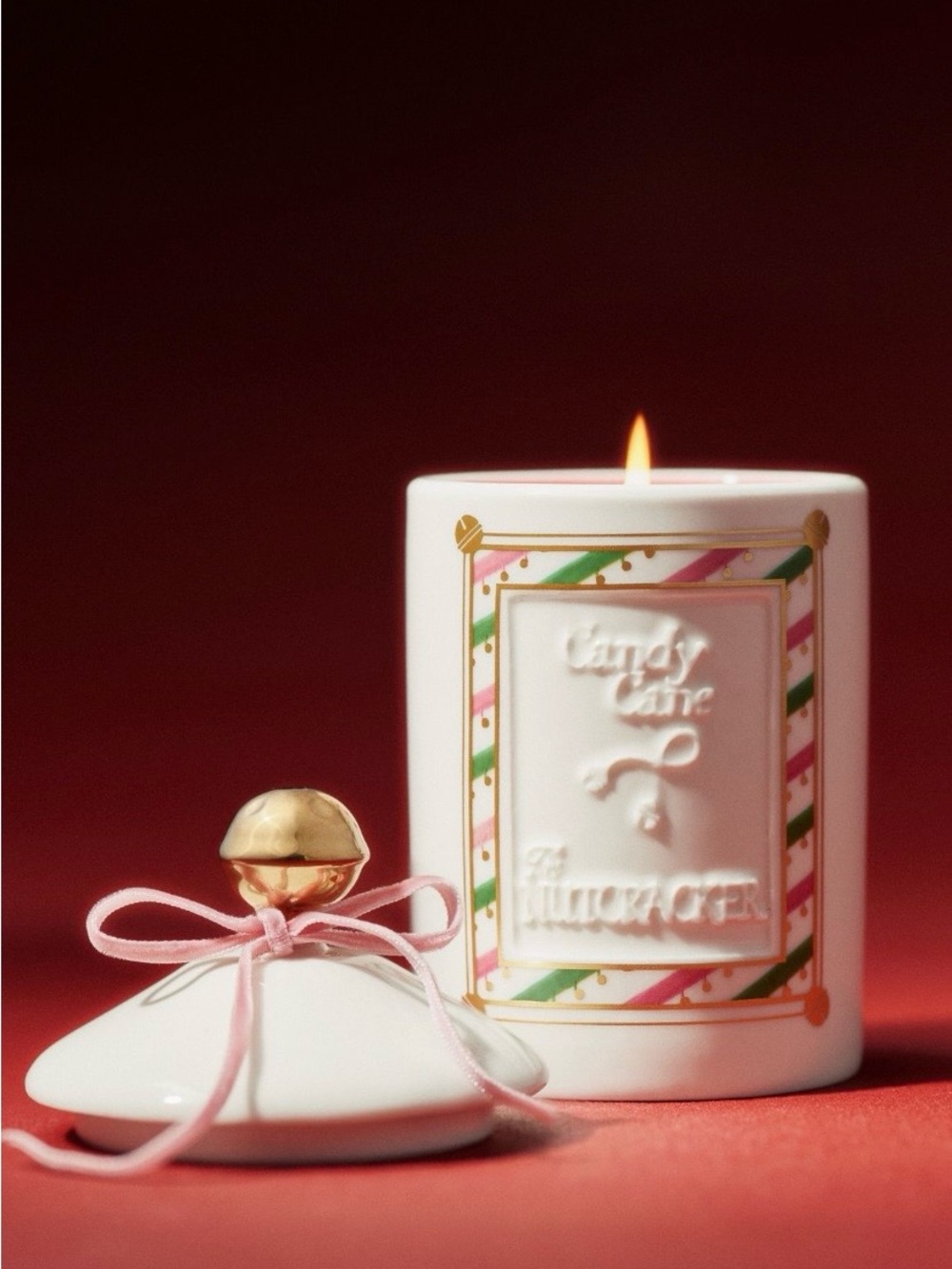 ▪️NWT Anthropologie New York City Ballet Candy Cane Ceramic Candle